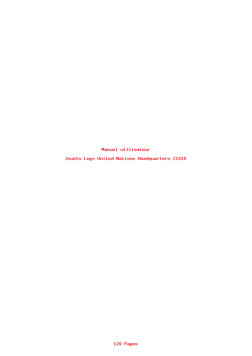 Page 1 de la notice Manuel utilisateur Lego United Nations Headquarters 21018