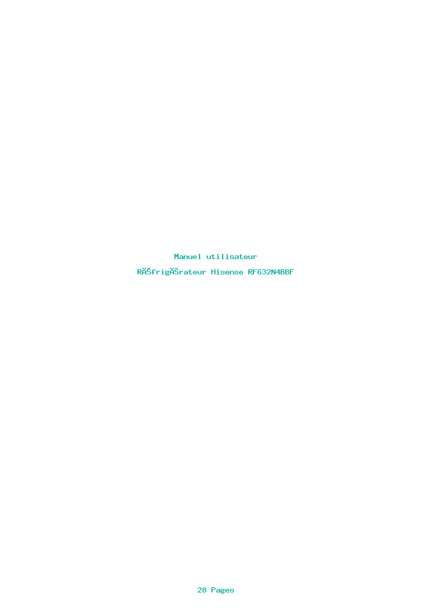 Page 1 de la notice Manuel utilisateur Hisense RF632N4BBF