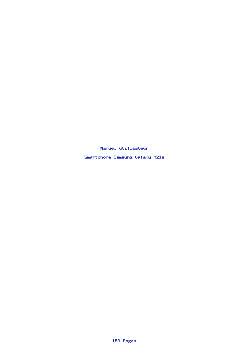 Page 1 de la notice Manuel utilisateur Samsung Galaxy M21s