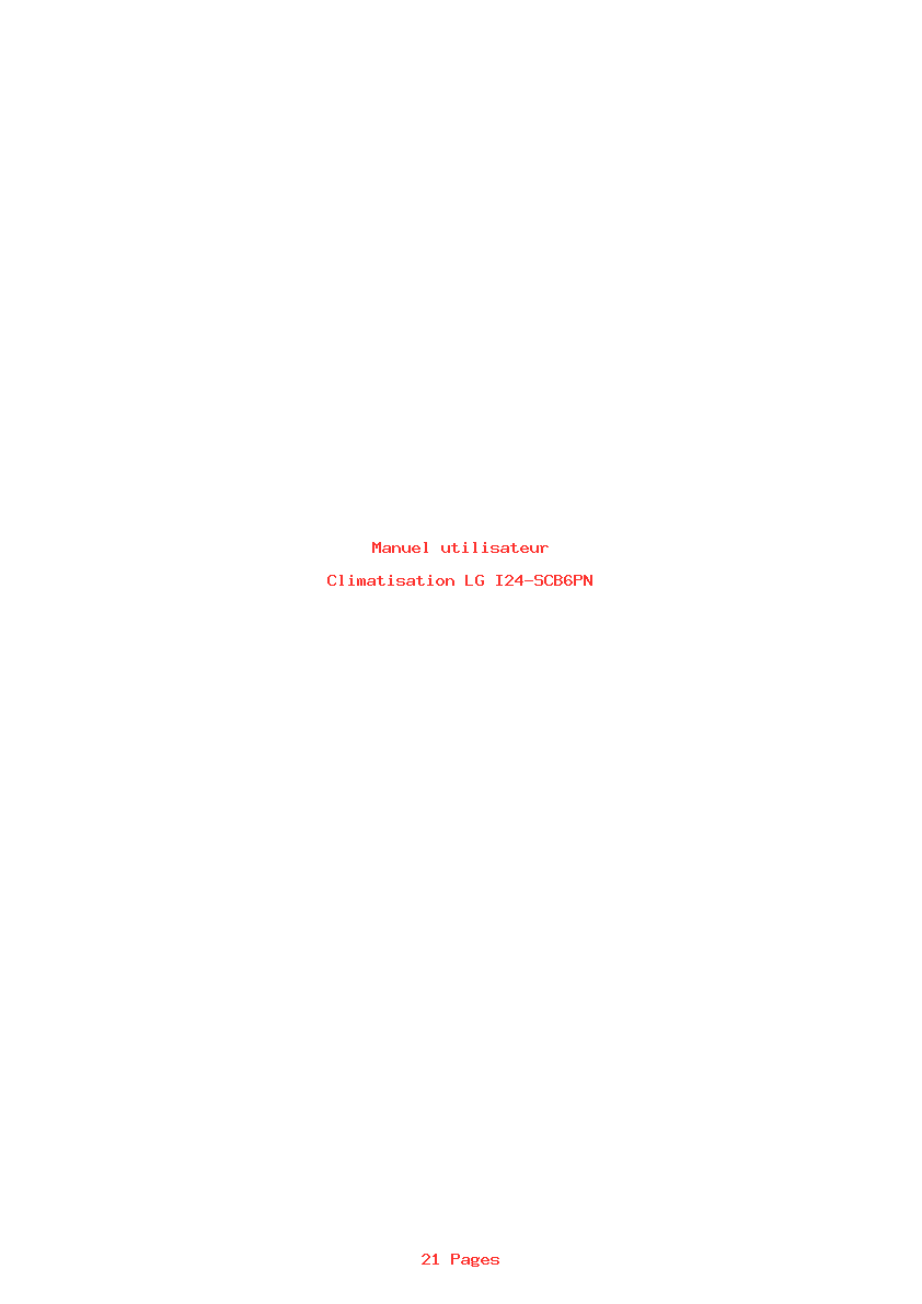 Page 1 de la notice Manuel utilisateur LG I24-SCB6PN