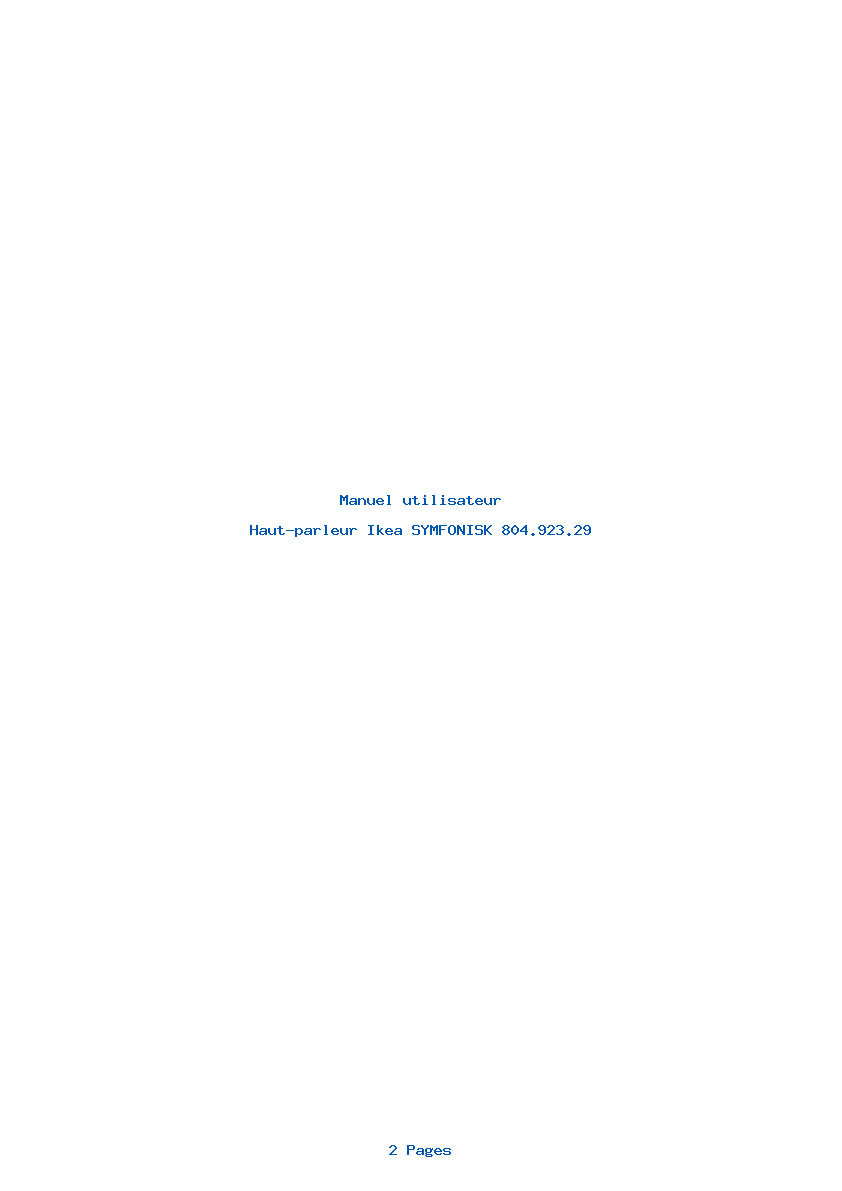 Image de la première page du manuel de l'appareil SYMFONISK 804.923.29