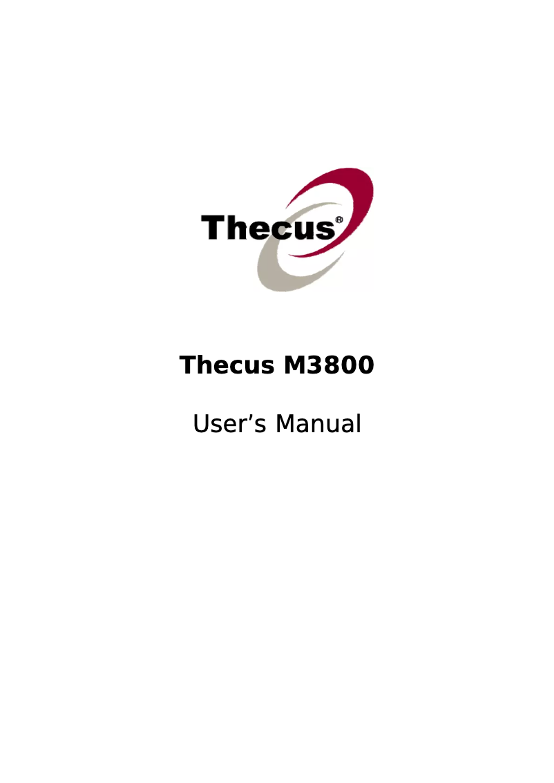 Página 1 del manual Manual de usuario Thecus M3800