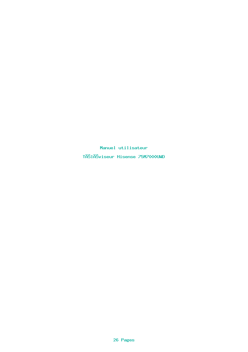 Page 1 de la notice Manuel utilisateur Hisense 75M7000UWD