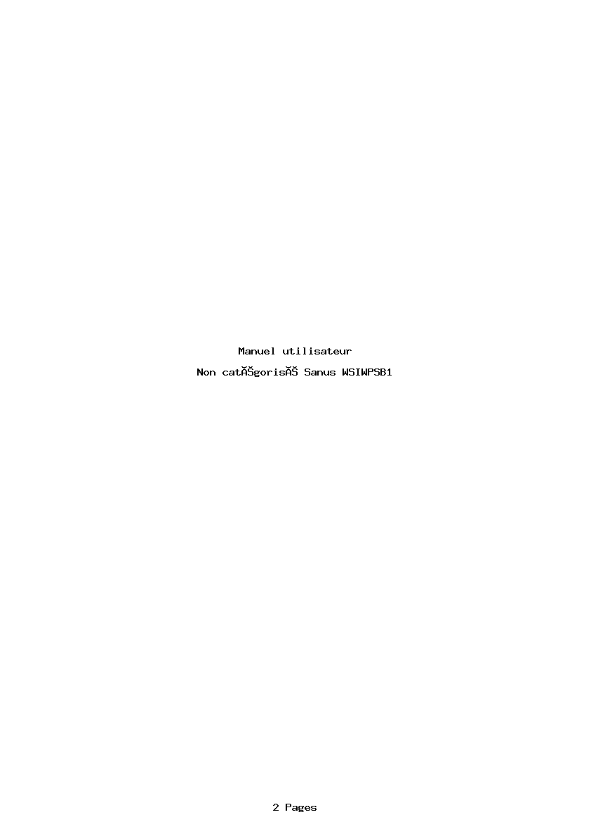 Page 1 de la notice Manuel utilisateur Sanus WSIWPSB1