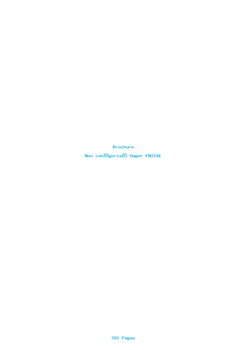 Page 1 de la notice Brochure Hager FN216E