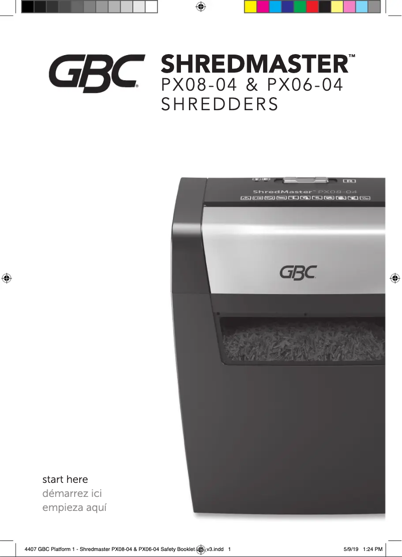 Page 1 de la notice Manuel utilisateur GBC ShredMaster PX06-04