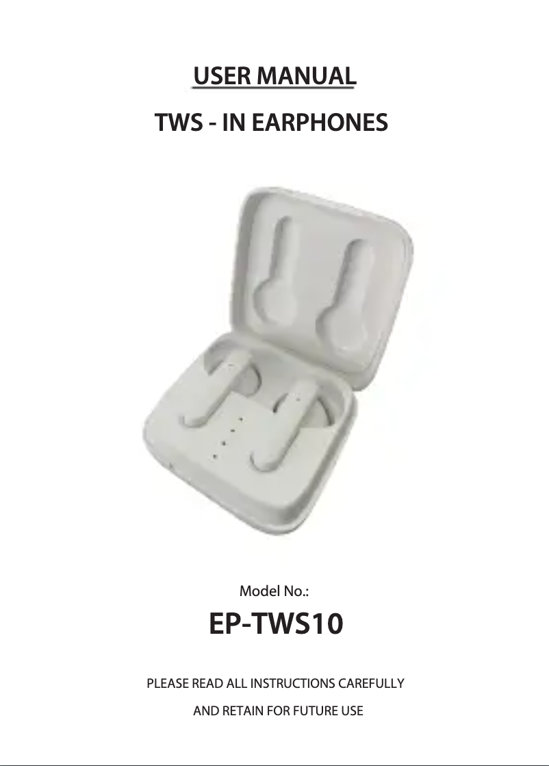 Page 1 de la notice Manuel utilisateur Greenmouse EP-TWS10