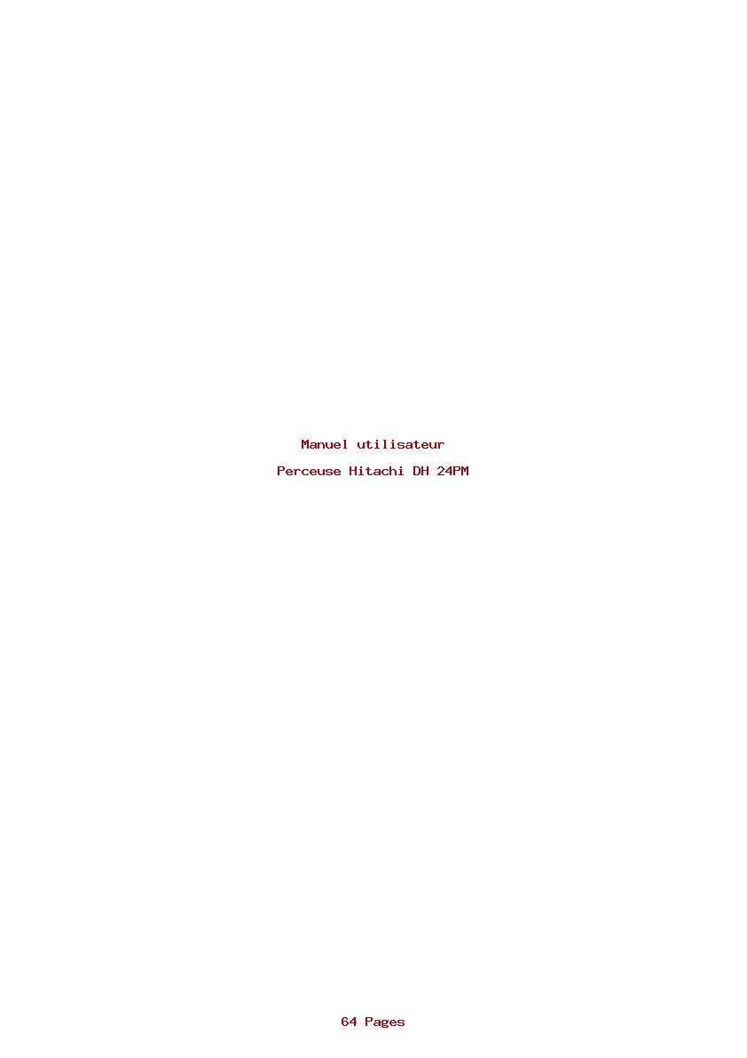 Page 1 de la notice Manuel utilisateur Hitachi DH 24PM