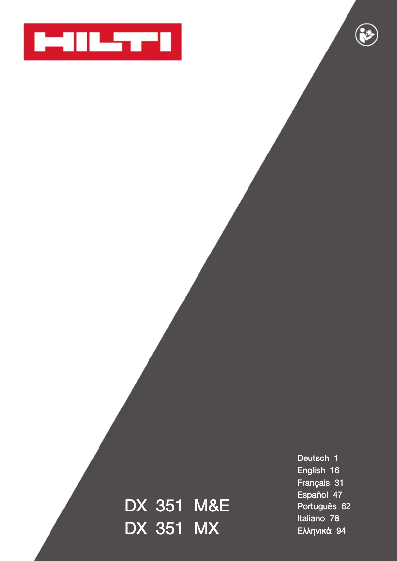Page 1 de la notice Manuel utilisateur Hilti DX 351 M&E