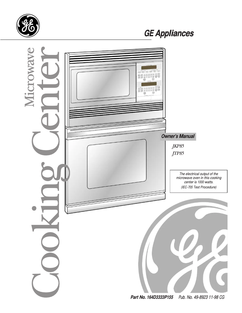 Page n°1 - Manuel d'utilisation et d'entretien GE JKP85BABB