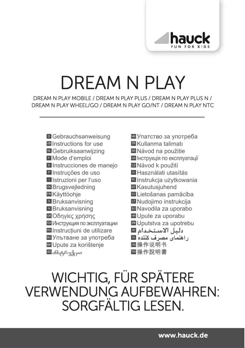 Page 1 de la notice Manuel utilisateur Hauck Dream'n Play Plus