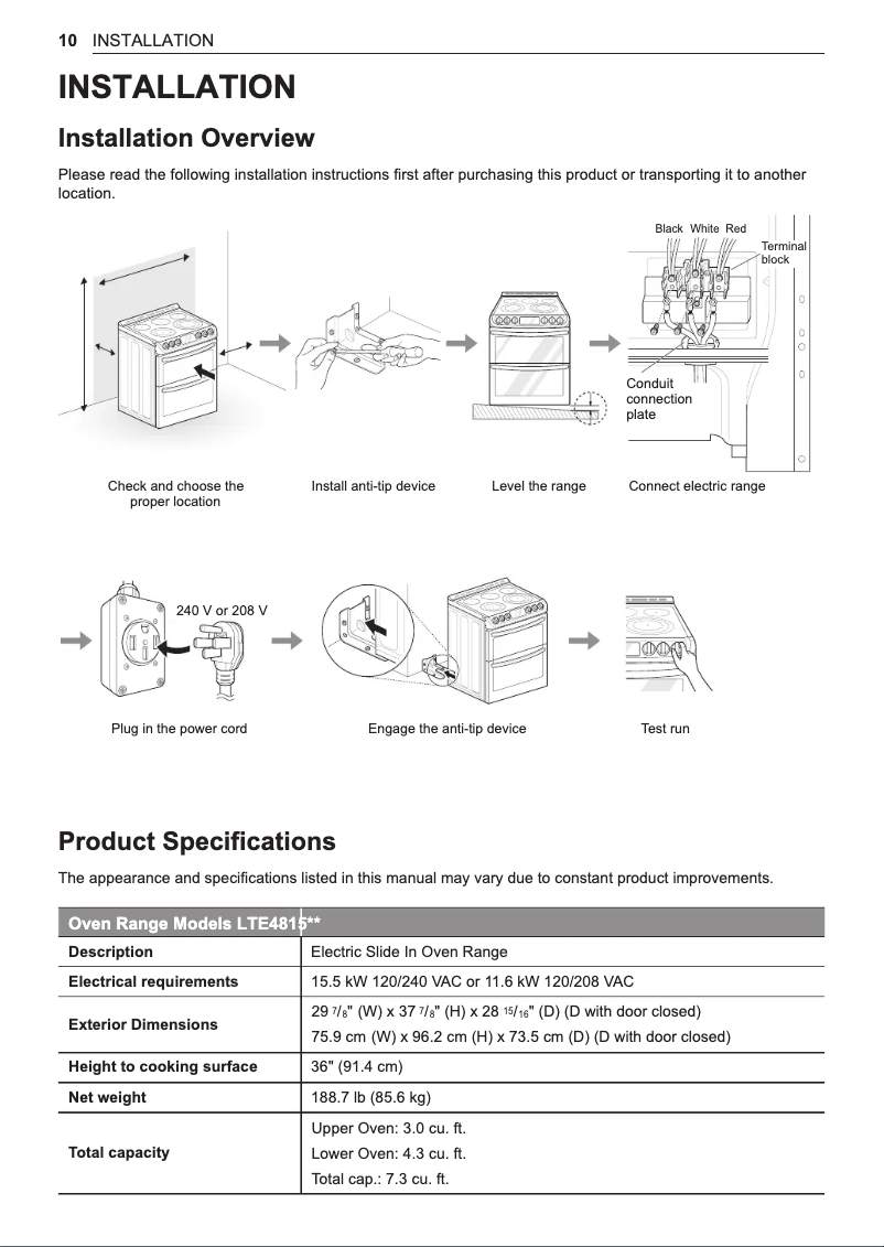 Page 1 of the manual Installation Guide LG LTE4815BD