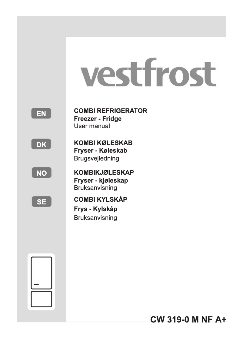 Page 1 de la notice Manuel utilisateur Vestfrost CW 319-O M NF A+