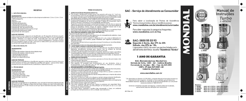 Página 1 del manual Manual de usuario Mondial Turbo L-850B