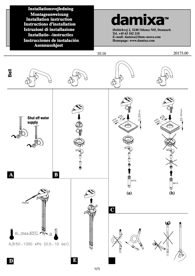 Page 1 de la notice Manuel utilisateur Damixa 9096700
