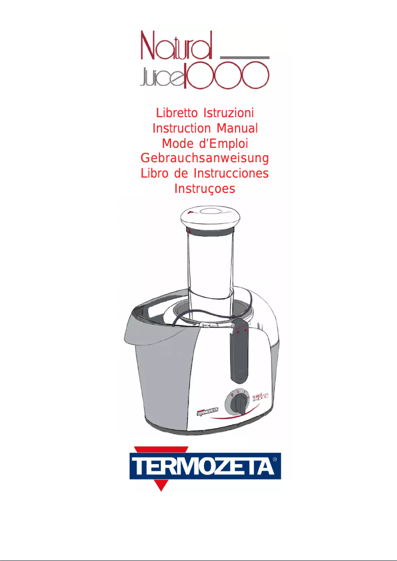 Page 1 de la notice Manuel utilisateur Termozeta Natural juice 1000 73917