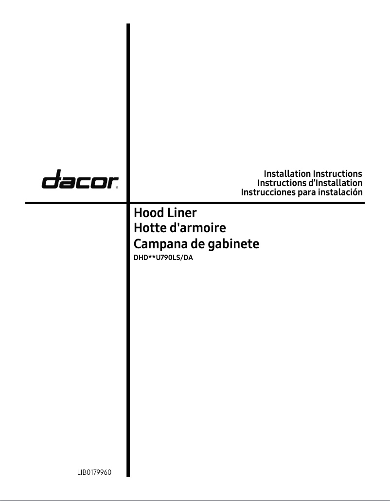 Page 1 de la notice Guide d'installation Dacor DHD30U790LS