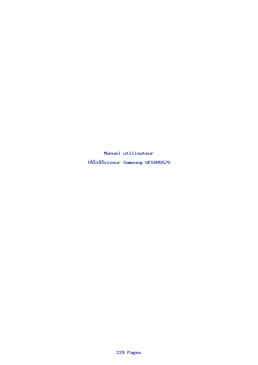 Page 1 de la notice Manuel utilisateur Samsung UE50H5570