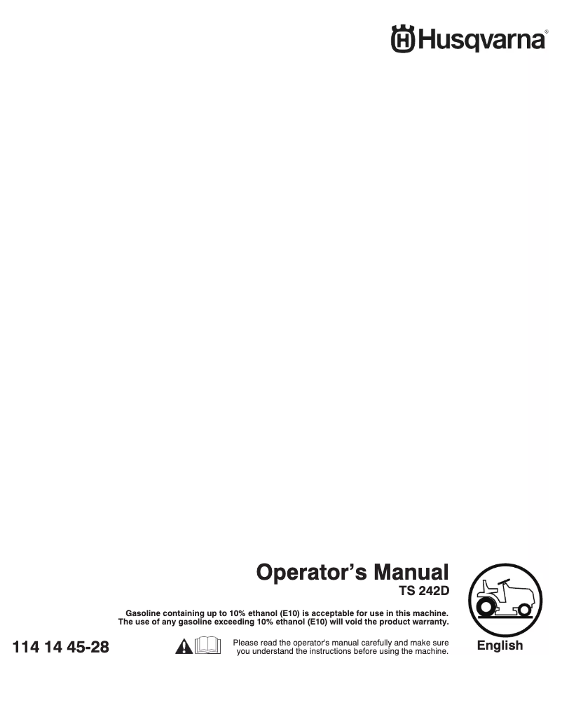 Page 1 de la notice Manuel utilisateur Husqvarna TS 242D