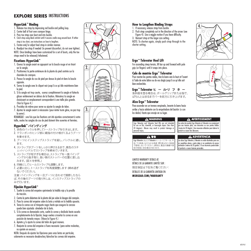 Page 1 de la notice Manuel utilisateur MSR Revo Explore