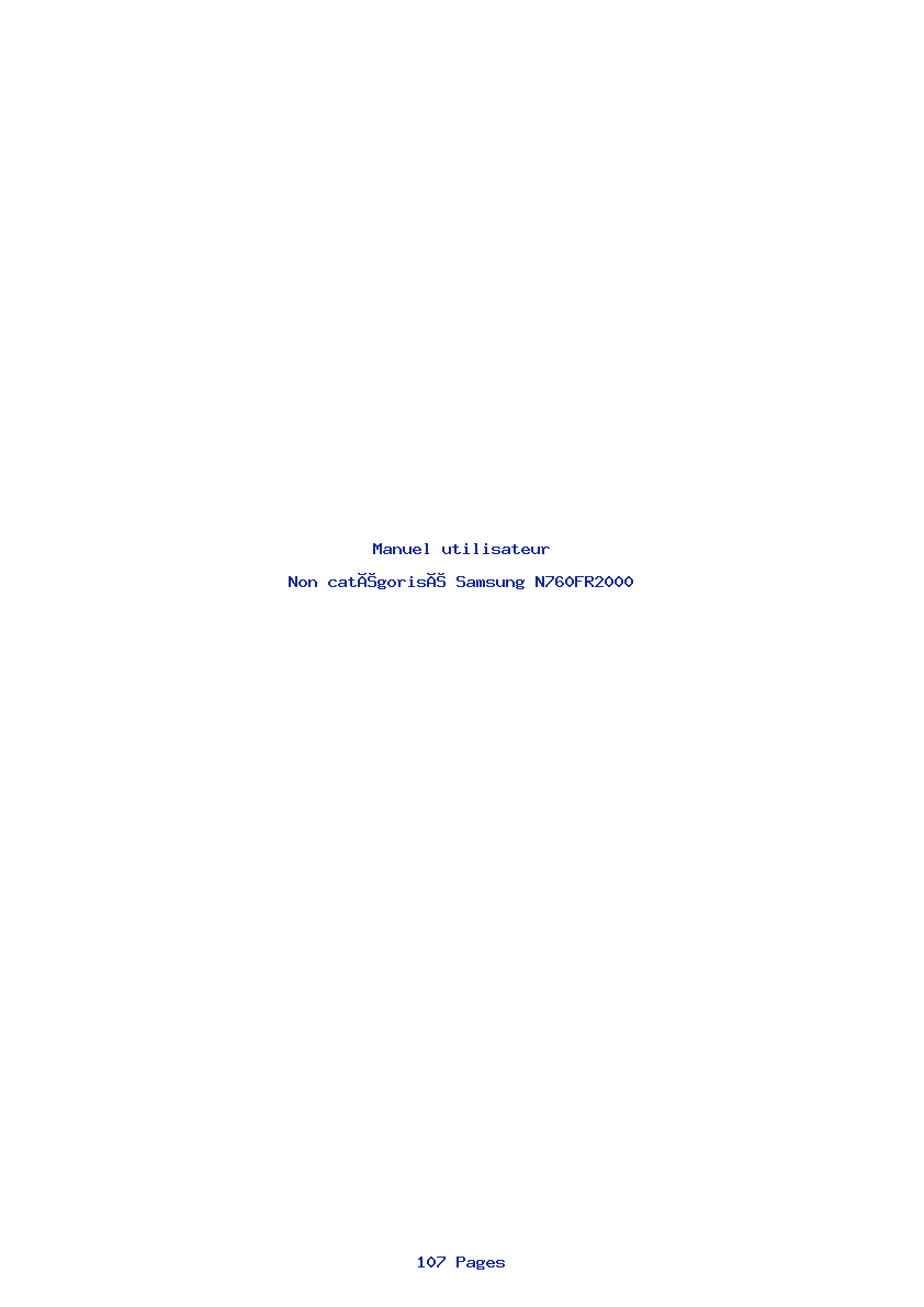 Page 1 de la notice Manuel utilisateur Samsung N760FR2000