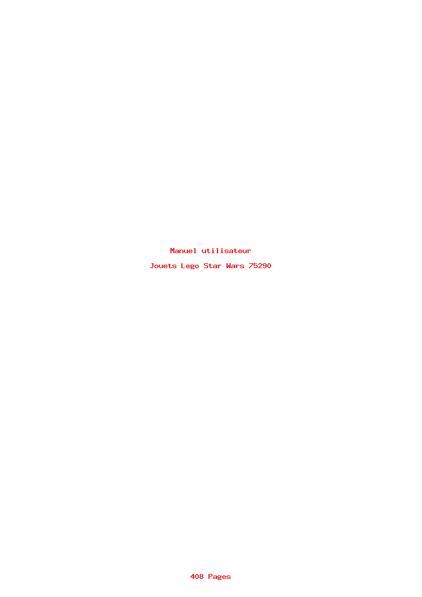 Page 1 de la notice Manuel utilisateur Lego Star Wars 75290