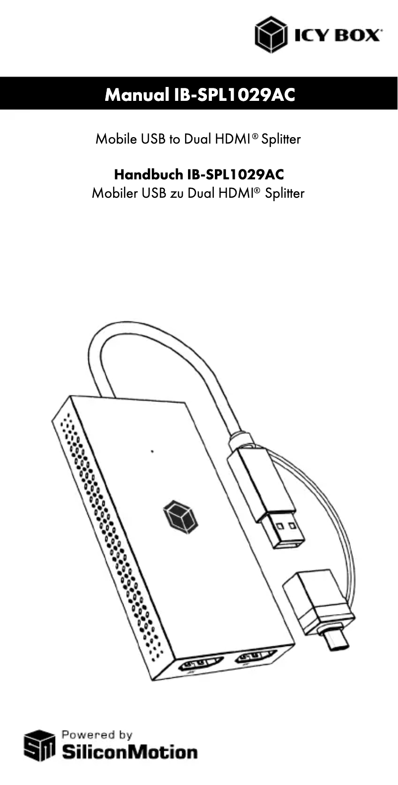 Page 1 de la notice Manuel utilisateur Icy Box IB-SPL1029AC