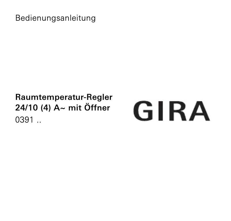 Page 1 de la notice Manuel utilisateur Gira 039142