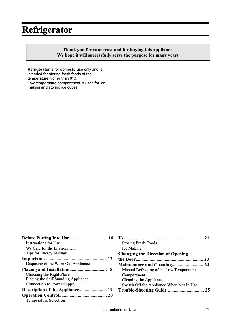 Page 1 de la notice Manuel utilisateur Gorenje R 0906 B