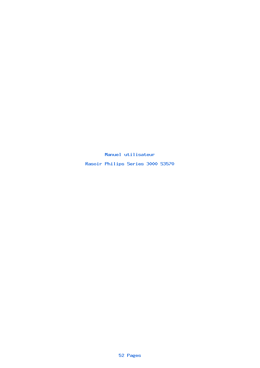 Page 1 de la notice Manuel utilisateur Philips Series 3000 S3570