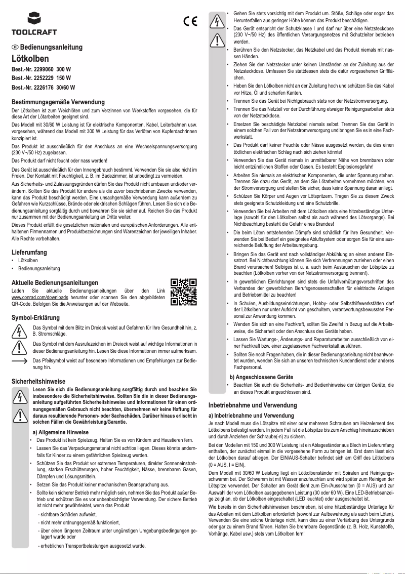 Page 1 de la notice Manuel utilisateur Toolcraft KP300