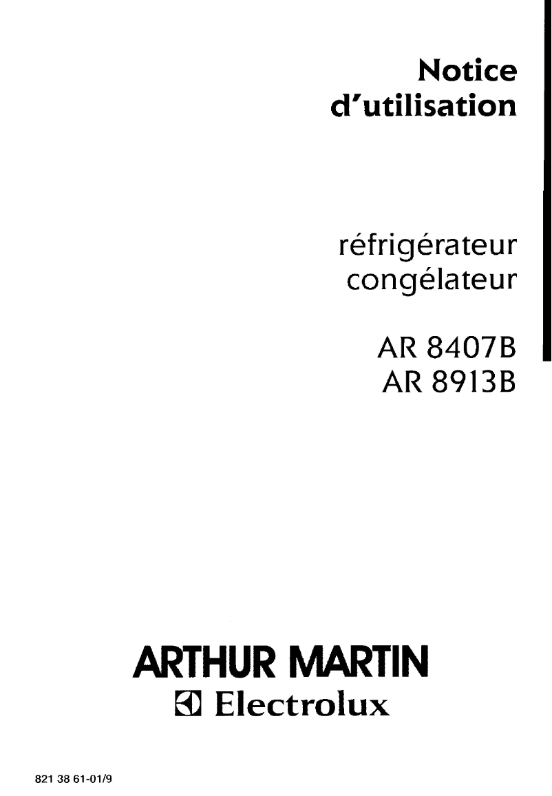 Página 1 del manual Manual de usuario Arthur Martin-Electrolux AR8407B