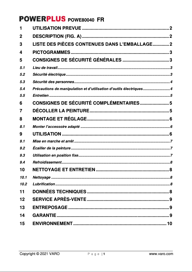 Página 1 del manual Manual de usuario PowerPlus POWE80040