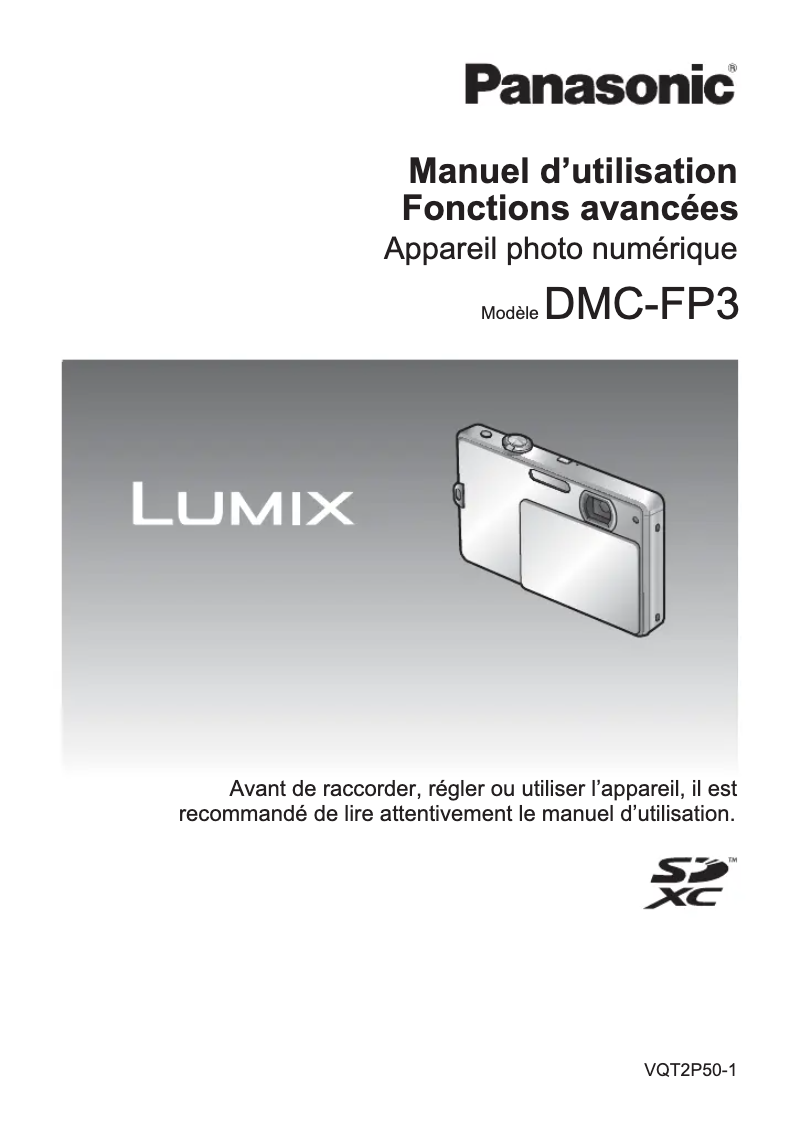 Page 1 de la notice Manuel utilisateur Panasonic Lumix DMC-FP3