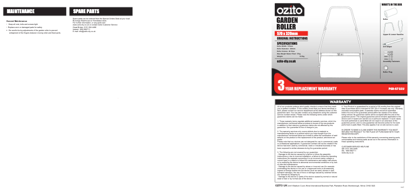 Page 1 de la notice Manuel utilisateur Ozito PSR-5732U