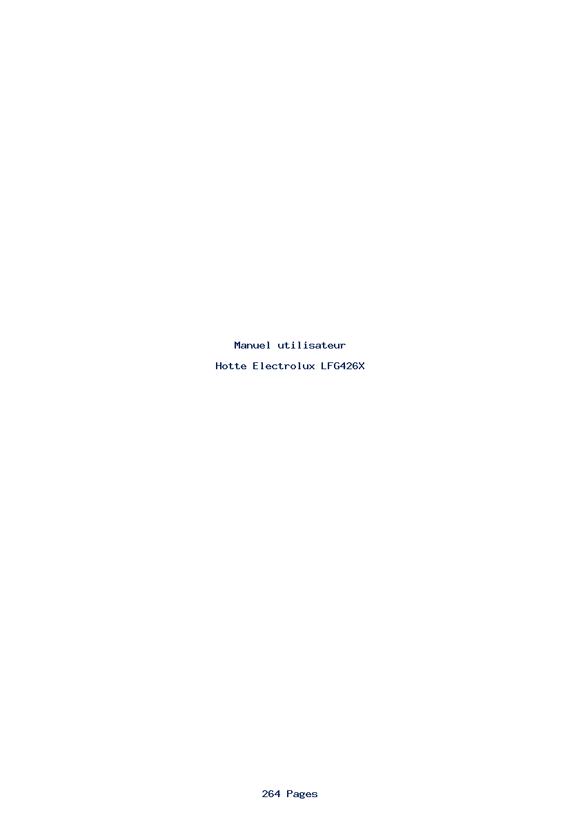 Page 1 de la notice Manuel utilisateur Electrolux LFG426X