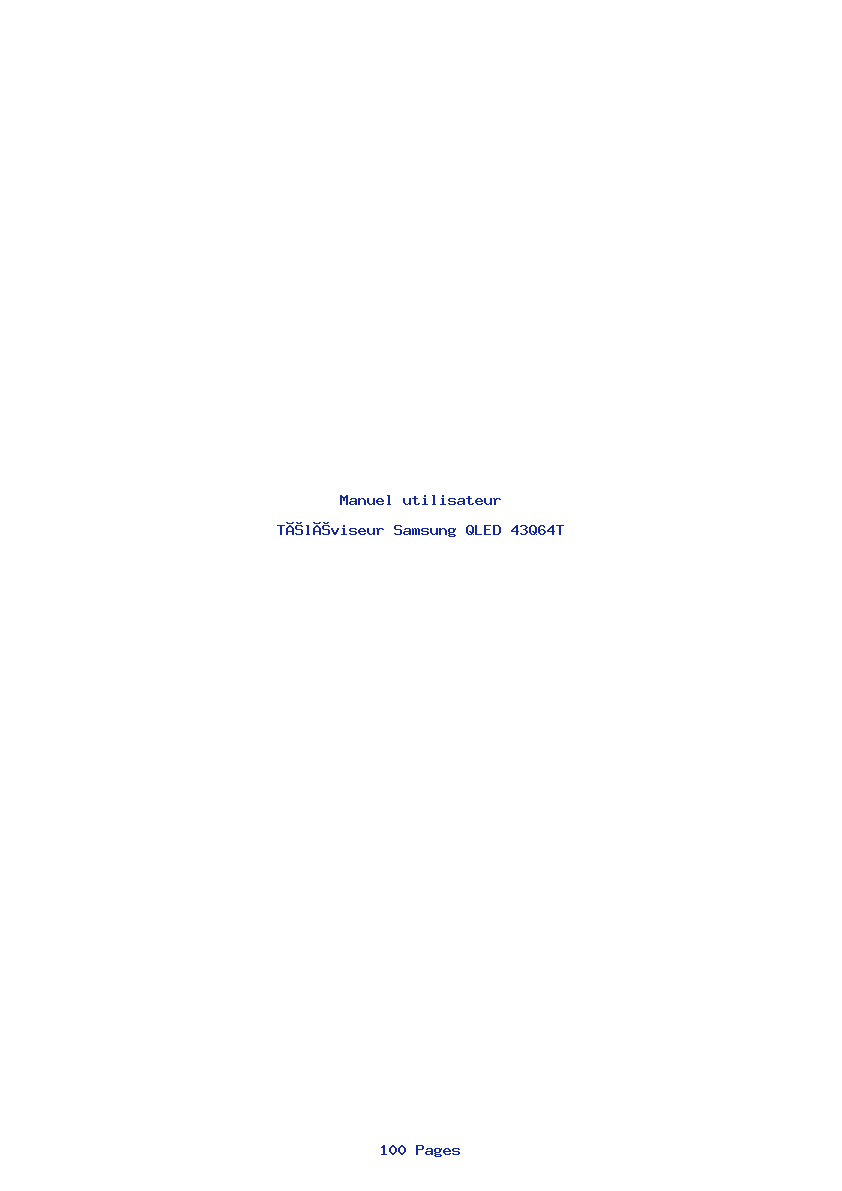 Page 1 de la notice Manuel utilisateur Samsung QLED 43Q64T