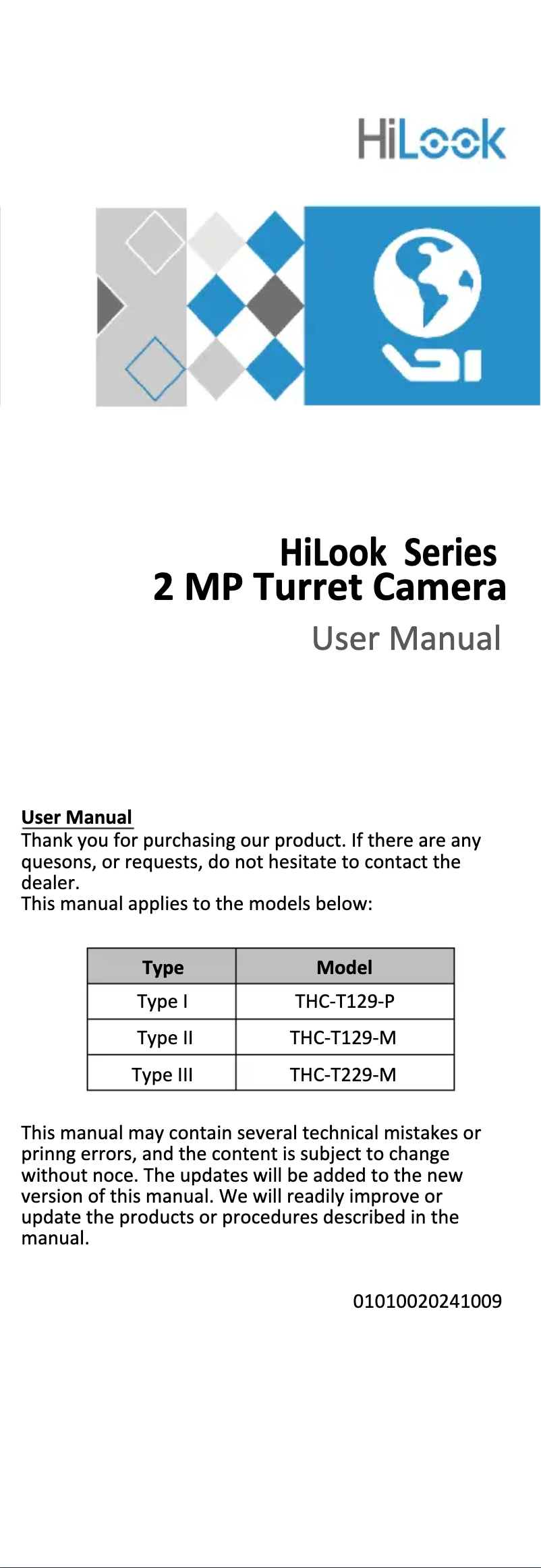 Página 1 del manual Manual de usuario Hikvision THC-T229-M