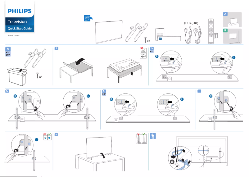 Page 1 of the manual Quick Start Guide Philips 75PUS8007