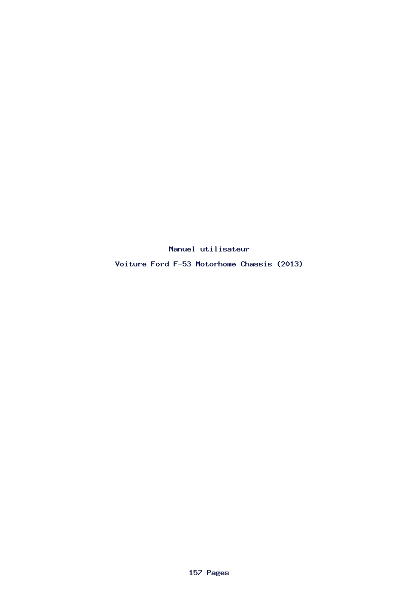 Page 1 de la notice Manuel utilisateur Ford F-53 Motorhome Chassis (2013)