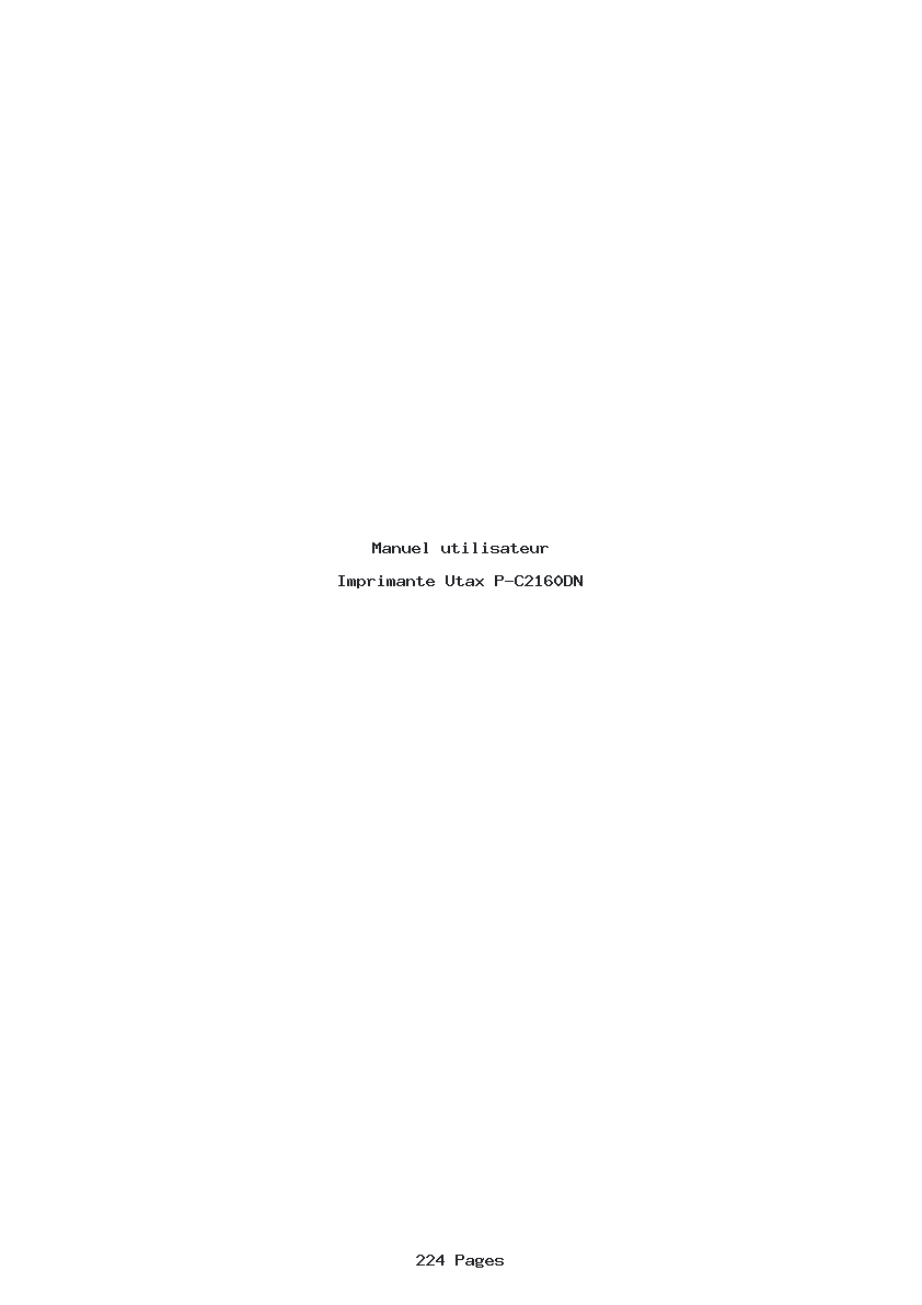 Page 1 de la notice Manuel utilisateur Utax P-C2160DN