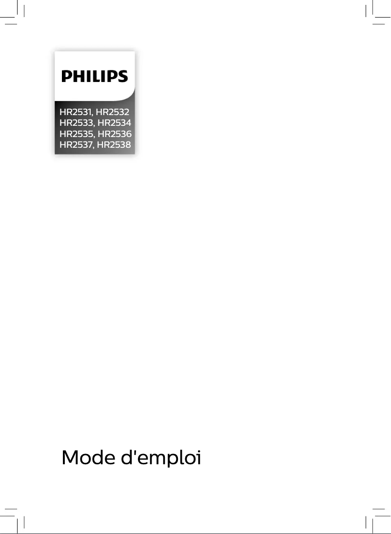 Page 1 de la notice Manuel utilisateur Philips Avance Collection HR1686