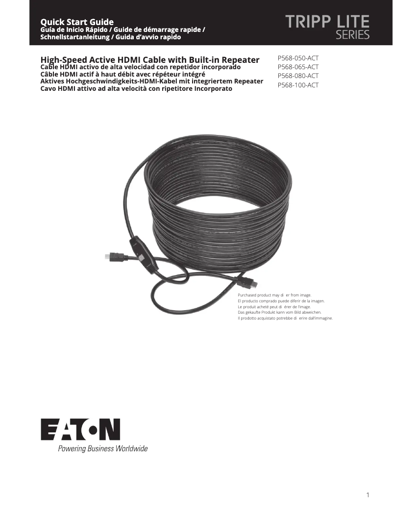 Page 1 de la notice Manuel utilisateur Tripp Lite P568-065-ACT