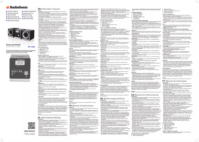 Page 1 de la notice Manuel utilisateur AudioSonic HF-1260