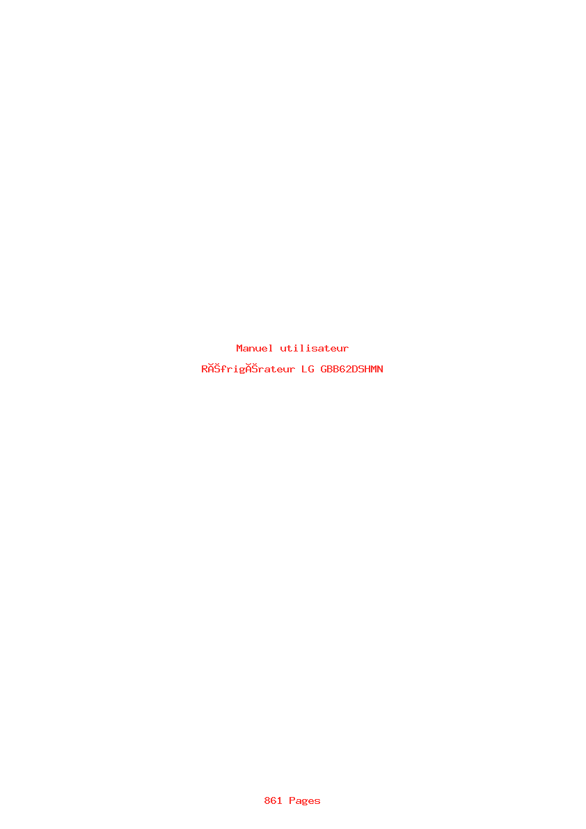 Page 1 de la notice Manuel utilisateur LG GBB62DSHMN