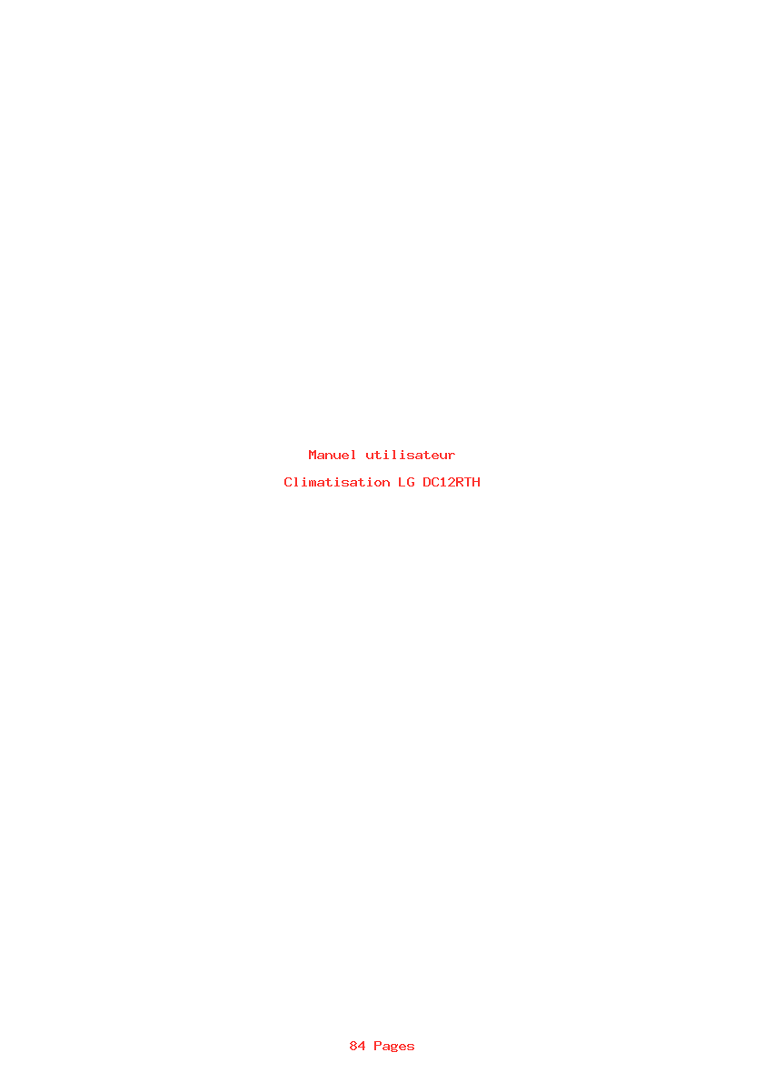 Page 1 de la notice Manuel utilisateur LG DC12RTH