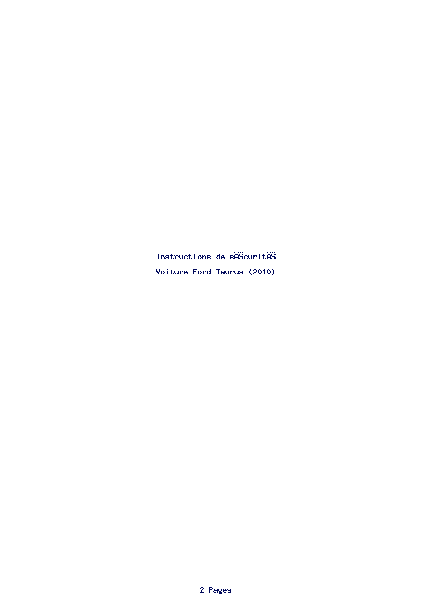 Image de la première page du manuel de l'appareil Taurus (2010)