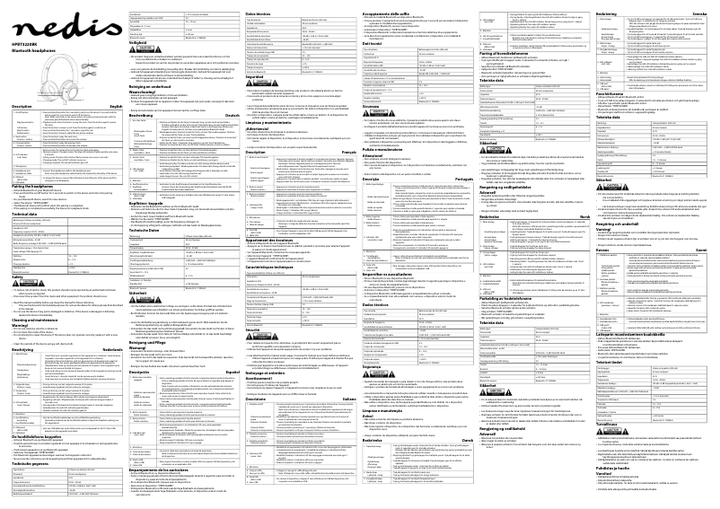 Page 1 de la notice Manuel utilisateur Nedis HPBT3220BK