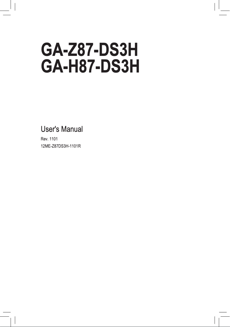 Página 1 del manual Manual de usuario Gigabyte GA-Z87-DS3H