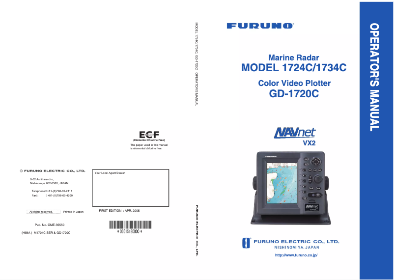 Page 1 de la notice Manuel utilisateur Furuno 1734C